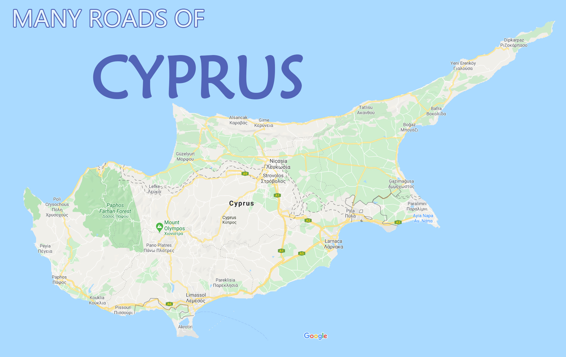 The many roads of Cyprus for Paphos taxi